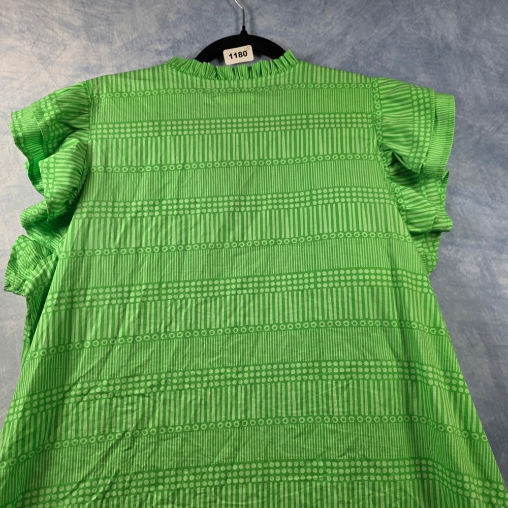 Green Ruffle-Trim Mini Dress - Picture 8 of 8